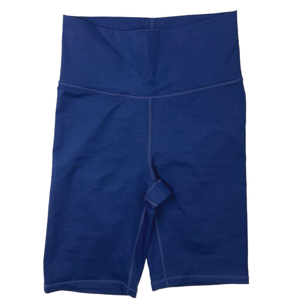 Terez Blue High Rise Wide Waistband High Rise Workout Athletic Bike Short Size S